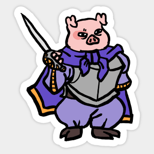 Fantasy Tabletop Piggy Fighter Cute Sticker